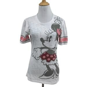 Disney Parks T Shirt Womens S Small White Melon Minnie Mouse Short Sleeve Jersey